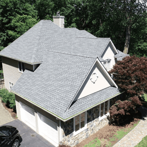 Bonnet roof with asphalt shingles. Roofing work by Alte Exteriors LLC.