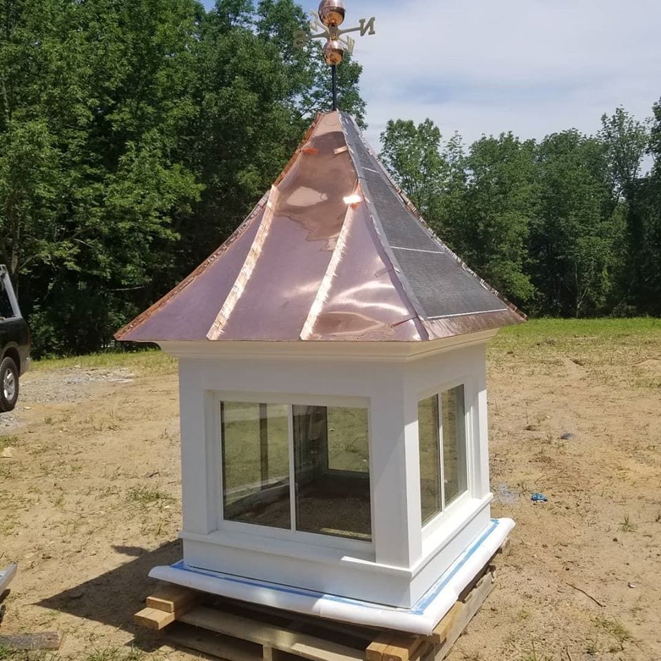 copper roof contractor - cupola installation by Alte Exteriors