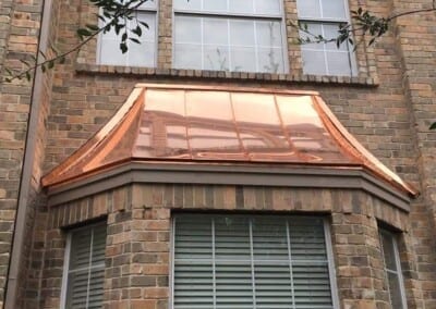 custom made copper bay window roof