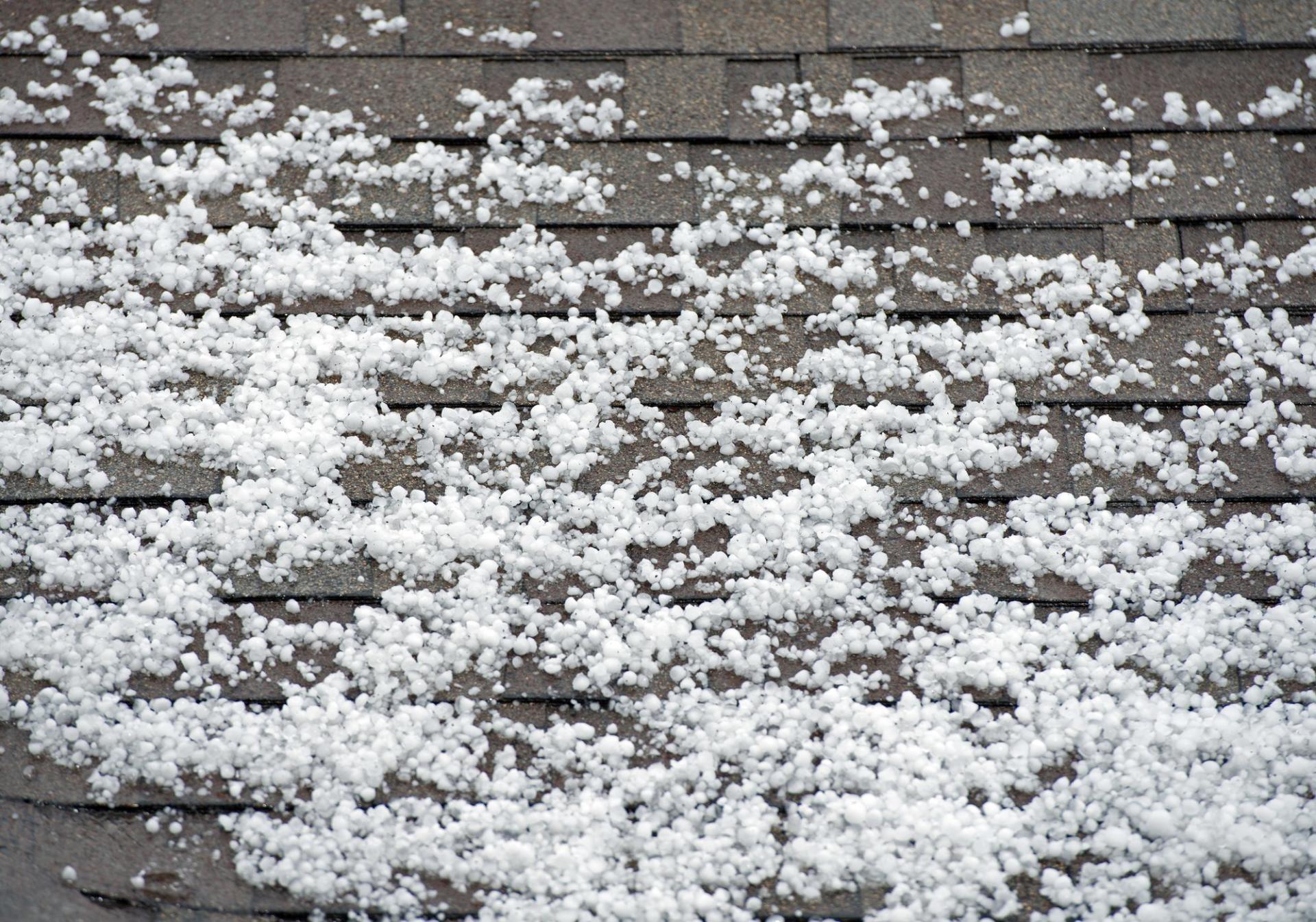 Hail on a New Jersey roof.