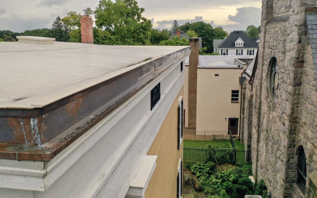 Image of a flat roof on a historic building that was installed by Alte Exteriors LLC.