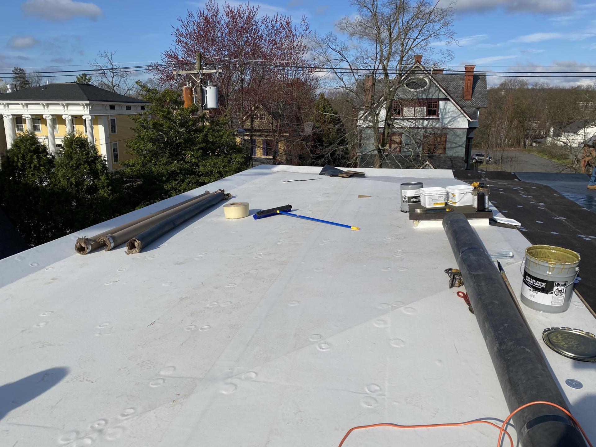 Image of an active roof replacement by Alte Exteriors.